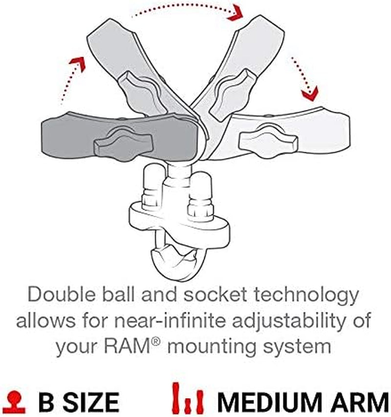 X-Grip Large Phone Mount with Handlebar U-Bolt Base RAM-B-149Z-UN10U with Medium Arm for Motorcycle, ATV/UTV, Bike