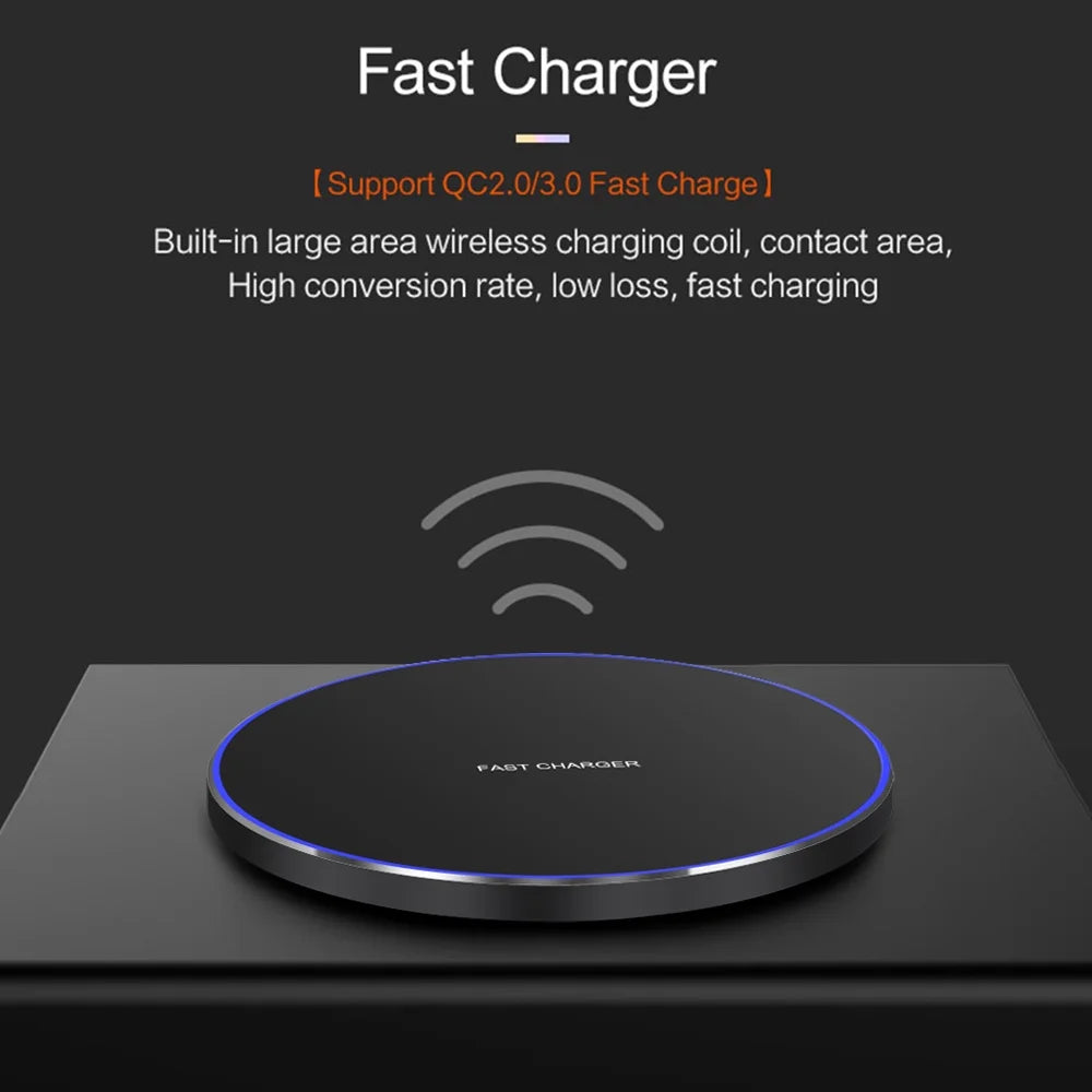 Wireless Charger 15W Fast Charge Aluminum Wireless Charging Pad for Iphone 15Pro Max 15 14 13 12 11/XS/XR/8, Samsung Galaxy S23 S22/S21, Note 20/10